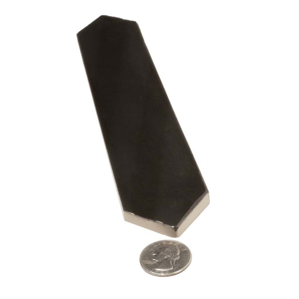 Black 2x10 Glossy Picket Ceramic Tile (23 pack, 2.37 sq ft/case) - Sample