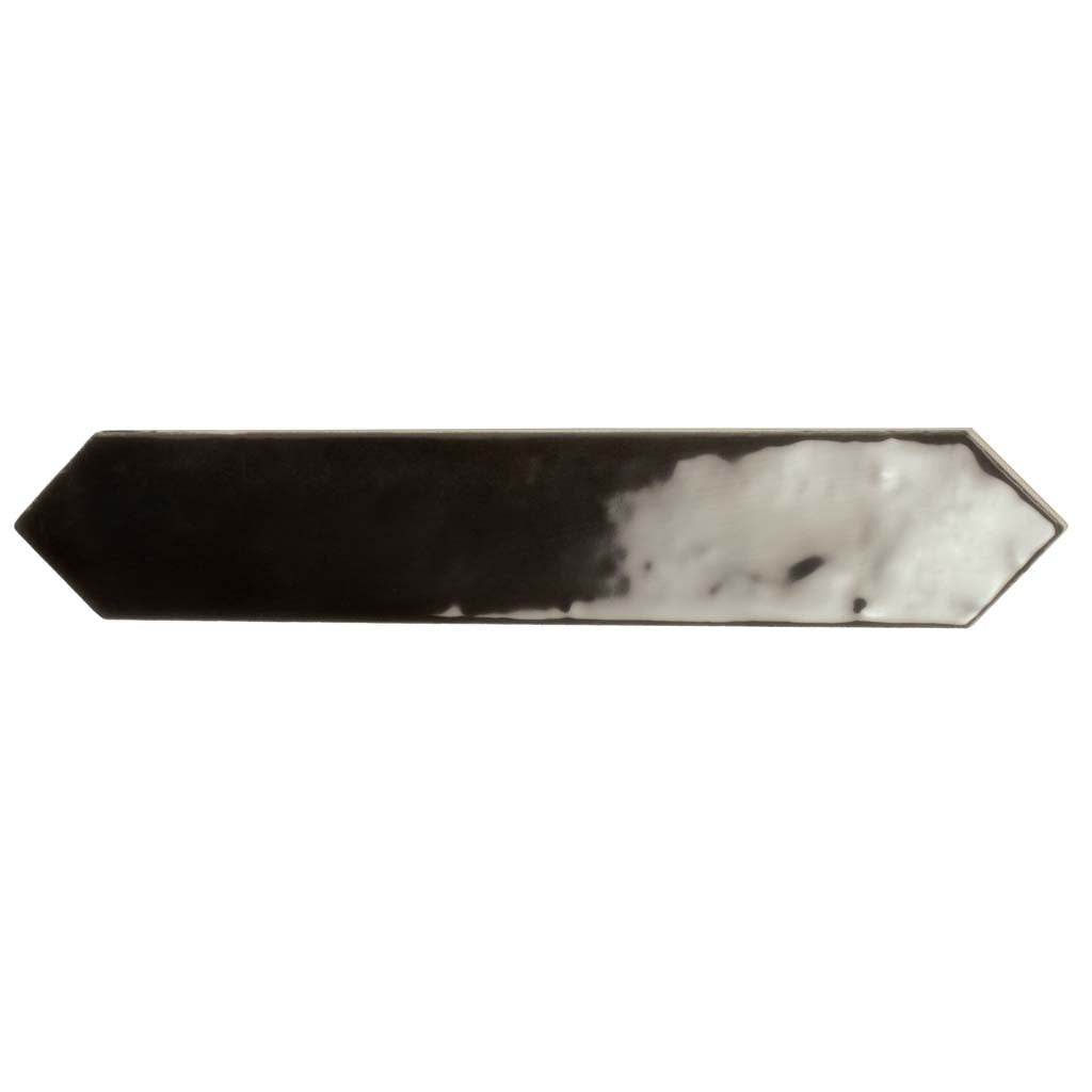 Black 2x10 Glossy Picket Ceramic Tile (23 pack, 2.37 sq ft/case)