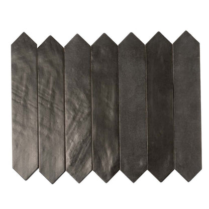 Black 2x10 Matte Picket Ceramic Tile (23 pack, 2.37 sq ft/case)