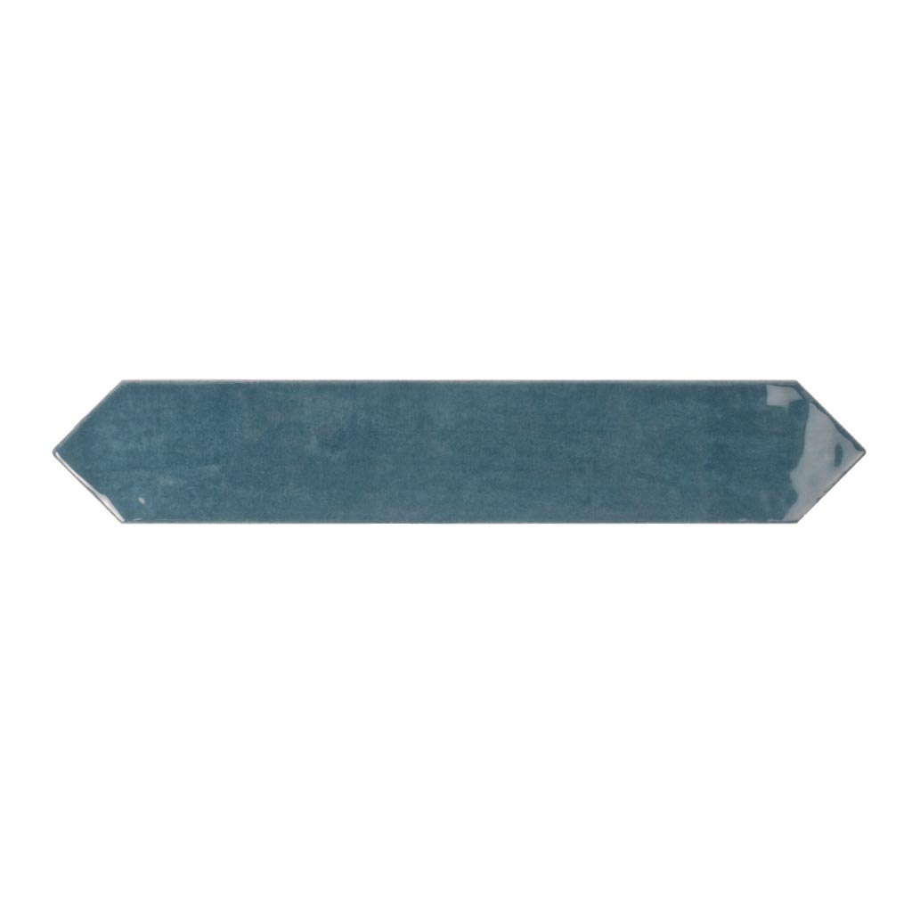 Teal Blue 2x10 Glossy Picket Ceramic Tile (23 pack, 2.37 sq ft/case) - Sample