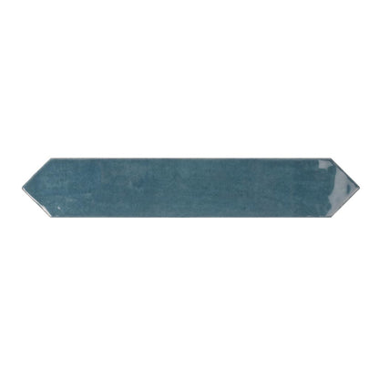 Teal Blue 2x10 Glossy Picket Ceramic Tile (23 pack, 2.37 sq ft/case) - Sample