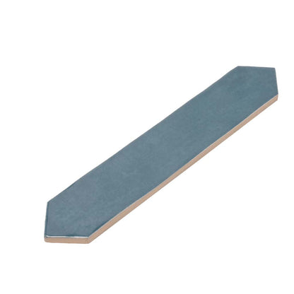 Teal Blue 2x10 Glossy Picket Ceramic Tile (23 pack, 2.37 sq ft/case) - Sample