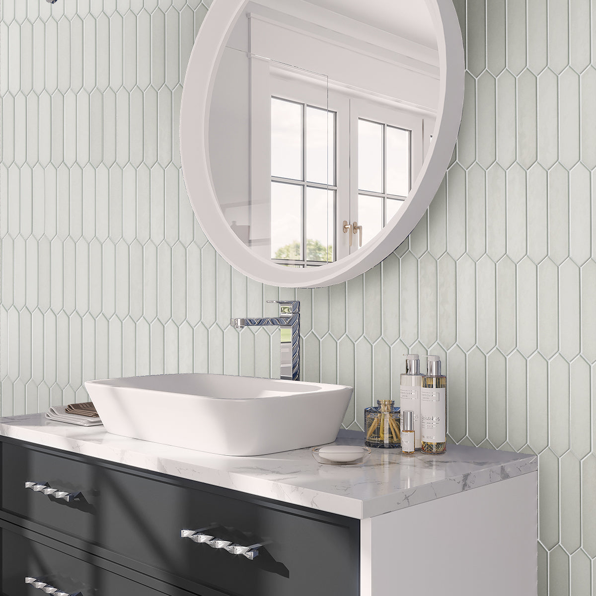 Pearl White 2x10 Matte Picket Ceramic Tile (23 pack, 2.37 sq ft/case)