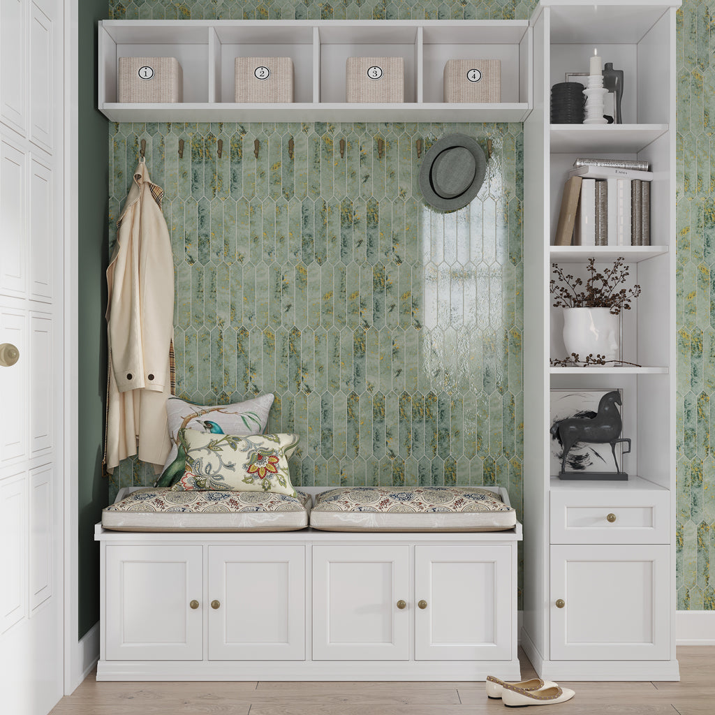 Moss Green 2x10 Glossy Picket Ceramic Tile (23 pack, 2.37 sq ft/case)