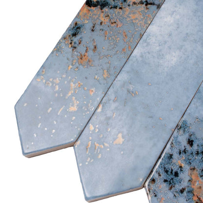 Blue 2x10 Glossy Picket Ceramic Tile (23 pack, 2.37 sq ft/case) - Sample