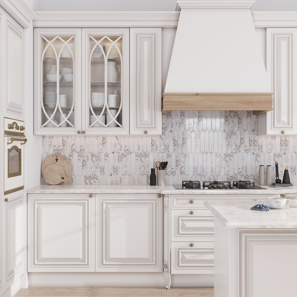 Cotton White 2x10 Picket Glossy Ceramic Tile (23 pack, 2.37 sq ft/case)