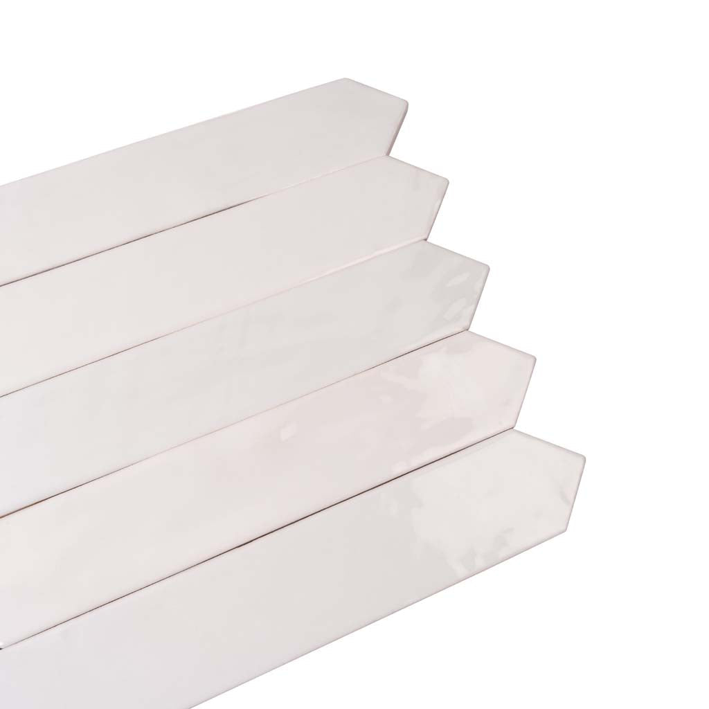 Cotton White 2x10 Glossy Picket Ceramic Tile (23 pack, 2.37 sq ft/case)