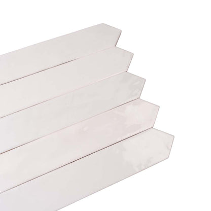 Cotton White 2x10 Glossy Picket Ceramic Tile (23 pack, 2.37 sq ft/case) - Sample