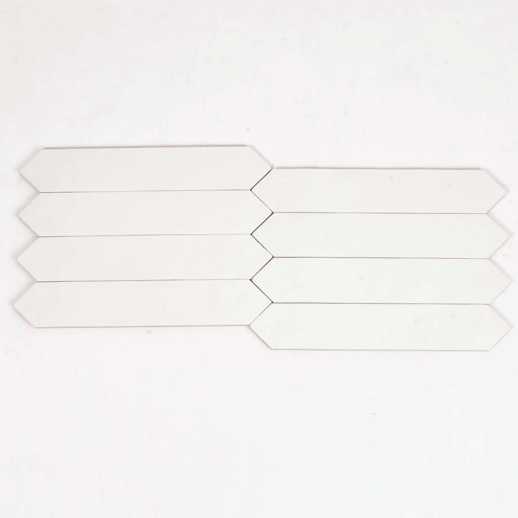 Cotton White 2x10 Matte Picket Ceramic Tile (23 pack, 2.37 sq ft/case) - Sample
