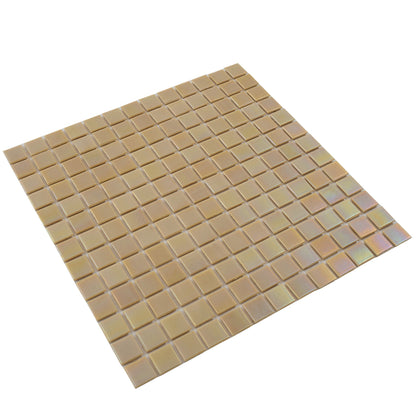 Beige 12x12 Uniform Square Glossy Glass Mosaic Tile (20 pack, 20 sq ft/case)