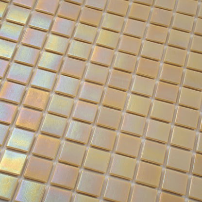 Beige 12x12 Uniform Square Glossy Glass Mosaic Tile (20 pack, 20 sq ft/case)