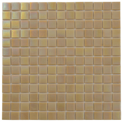 Beige 12x12 Uniform Square Glossy Glass Mosaic Tile (20 pack, 20 sq ft/case) - Sample