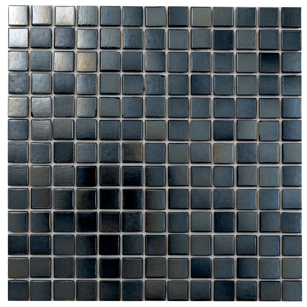 Shimmer Black 12x12 Glossy Uniform Square Glass Mosaic Tile (20 pack, 20 sq ft/case)
