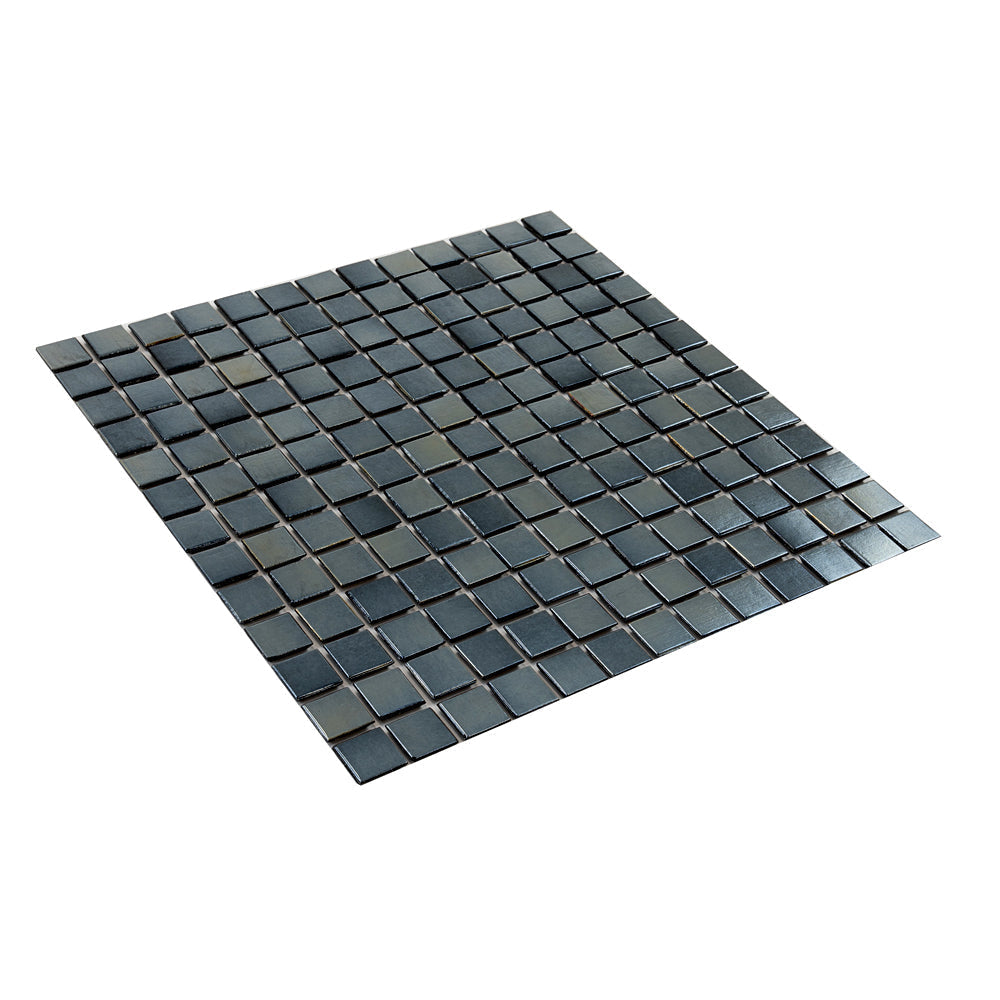Shimmer Black 12x12 Glossy Uniform Square Glass Mosaic Tile (20 pack, 20 sq ft/case)