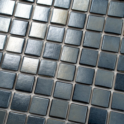 Shimmer Black 12x12 Glossy Uniform Square Glass Mosaic Tile (20 pack, 20 sq ft/case)