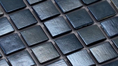 Shimmer Black 12x12 Glossy Uniform Square Glass Mosaic Tile (20 pack, 20 sq ft/case)