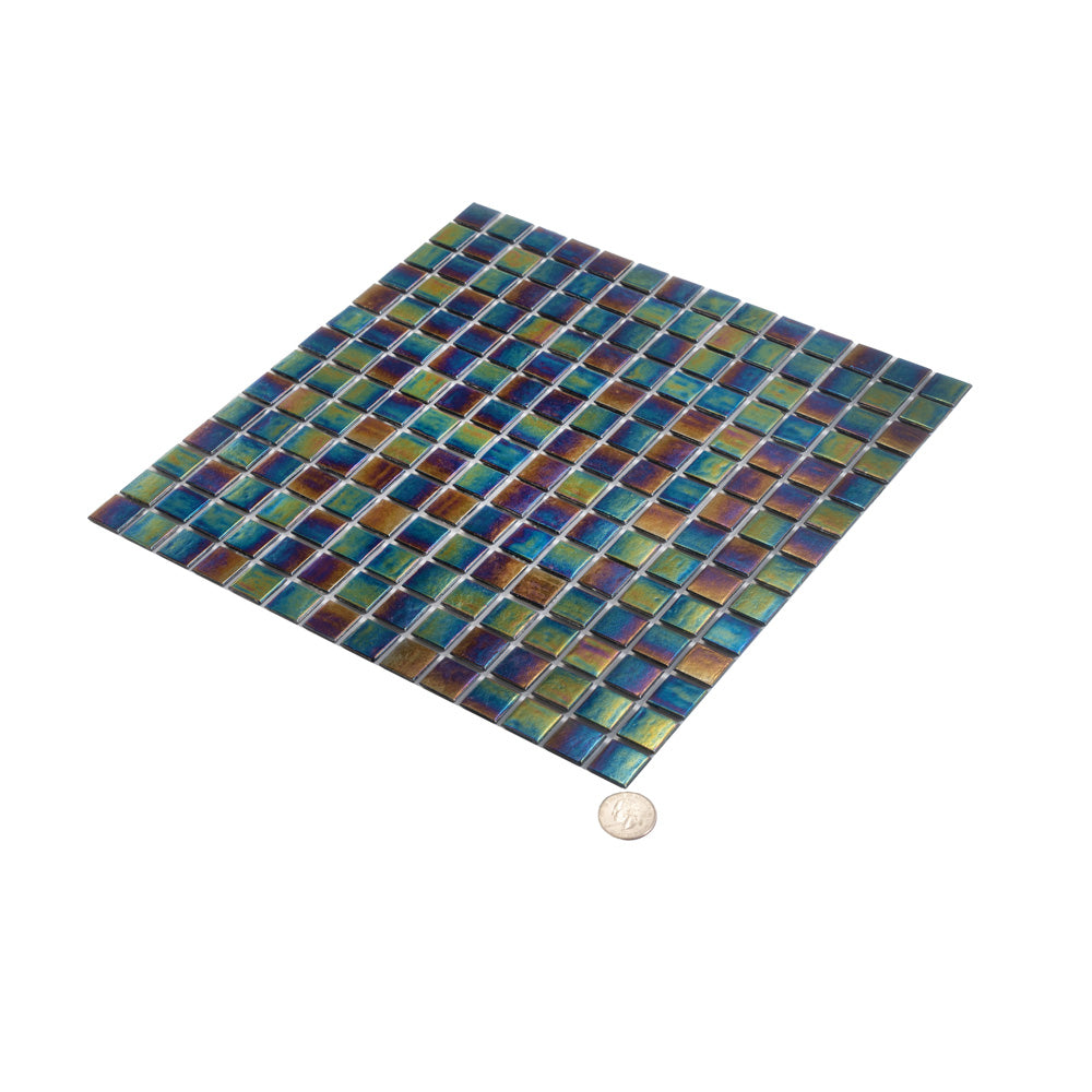 Black Iridescence 12x12 Glossy Uniform Square Glass Mosaic Tile (20 pack, 20 sq ft/case)