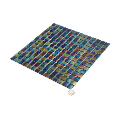 Black Iridescence 12x12 Glossy Uniform Square Glass Mosaic Tile (20 pack, 20 sq ft/case)