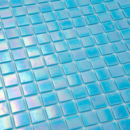 Turquoise Blue 12x12 Glossy Uniform Square Glass Mosaic Tile (20 pack, 20 sq ft/case) - Sample