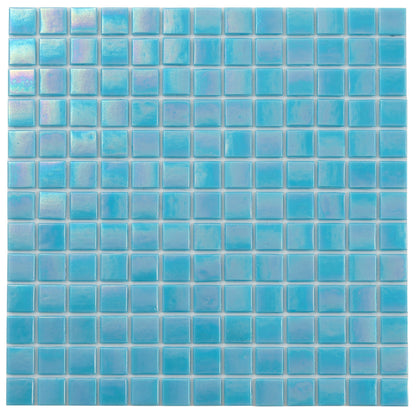 Turquoise Blue 12x12 Glossy Uniform Square Glass Mosaic Tile (20 pack, 20 sq ft/case) - Sample
