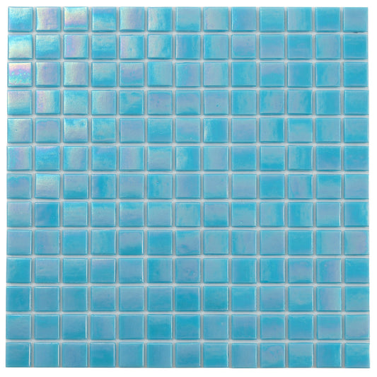 Turquoise Blue 12x12 Glossy Uniform Square Glass Mosaic Tile (20 pack, 20 sq ft/case)