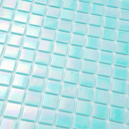 Sky Blue 12x12 Glossy Glass Uniform Square Mosaic Tile (20 pack, 20 sq ft/case) - Sample