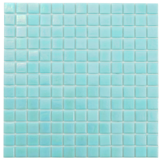 Sky Blue 12x12 Glossy Glass Uniform Square Mosaic Tile (20 pack, 20 sq ft/case) - Sample