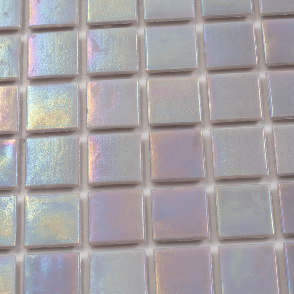 Pearlescent Pink 12x12 Glossy Uniform Square Glass Mosaic Tile (20 pack, 20 sq ft/case)