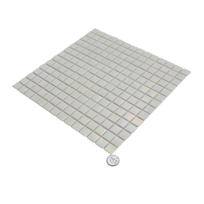 White 12x12 Glossy Uniform Square Glass Mosaic Tile (20 pack, 20 sq ft/case) - Sample