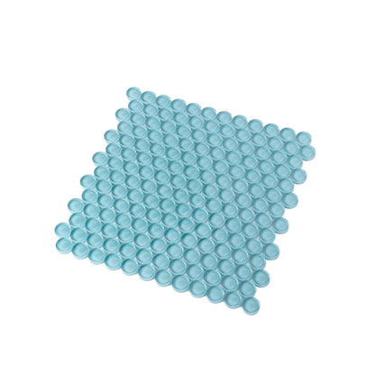 Sky Blue 12x12 Glossy Penny Round Glass Mosaic Tile (5 pack, 5 sq ft/case)