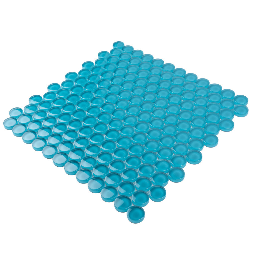 Sapphire Blue 12x12 Glossy Penny Round Glass Mosaic Tile (5 pack, 5 sq ft/case)