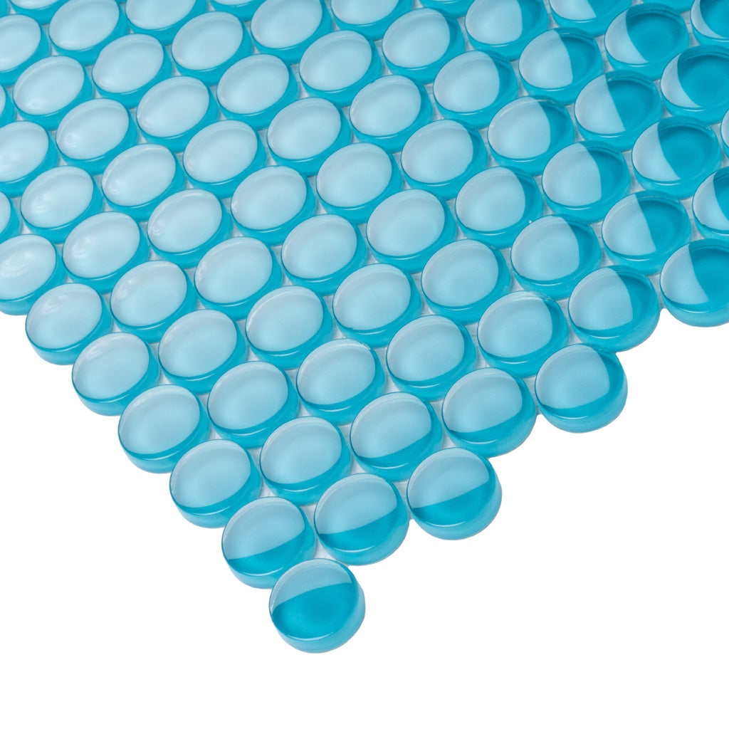 Sapphire Blue 12x12 Glossy Penny Round Glass Mosaic Tile (5 pack, 5 sq ft/case)