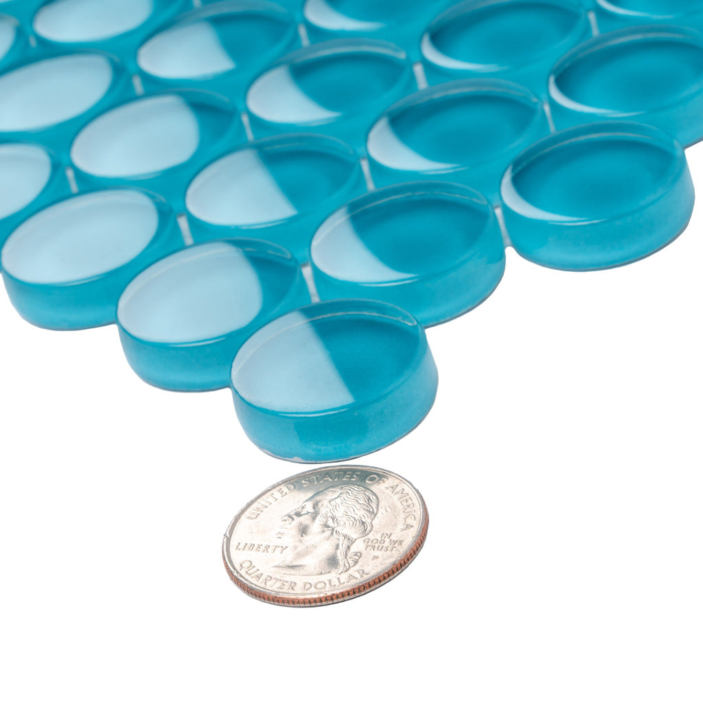 Sapphire Blue 12x12 Glossy Penny Round Glass Mosaic Tile (5 pack, 5 sq ft/case)