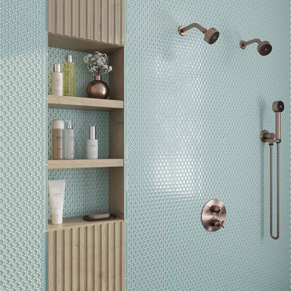 Blizzard Blue 12x12 Glossy Penny Round Glass Mosaic Tile (5 pack, 5 sq ft/case) - Sample