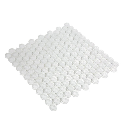 White 12x12 Glossy Penny Round Glass Mosaic Tile (5 pack, 5 sq ft/case)