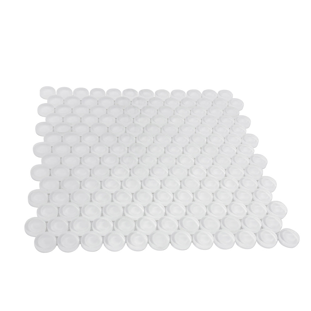 White 12x12 Glossy Penny Round Glass Mosaic Tile (5 pack, 5 sq ft/case) - Sample