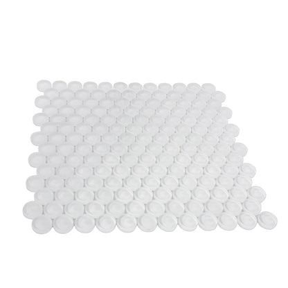 White 12x12 Glossy Penny Round Glass Mosaic Tile (5 pack, 5 sq ft/case) - Sample