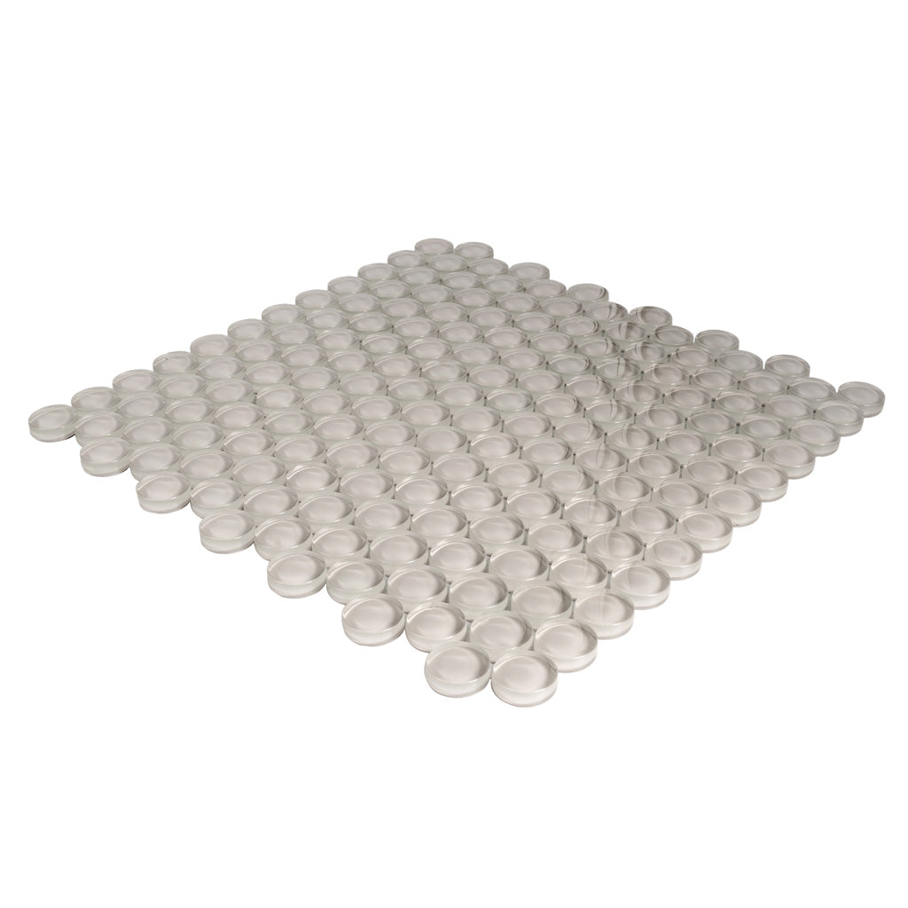 Beige 12x12 Glossy Penny Round Glass Mosaic Tile (5 pack, 5 sq ft/case)