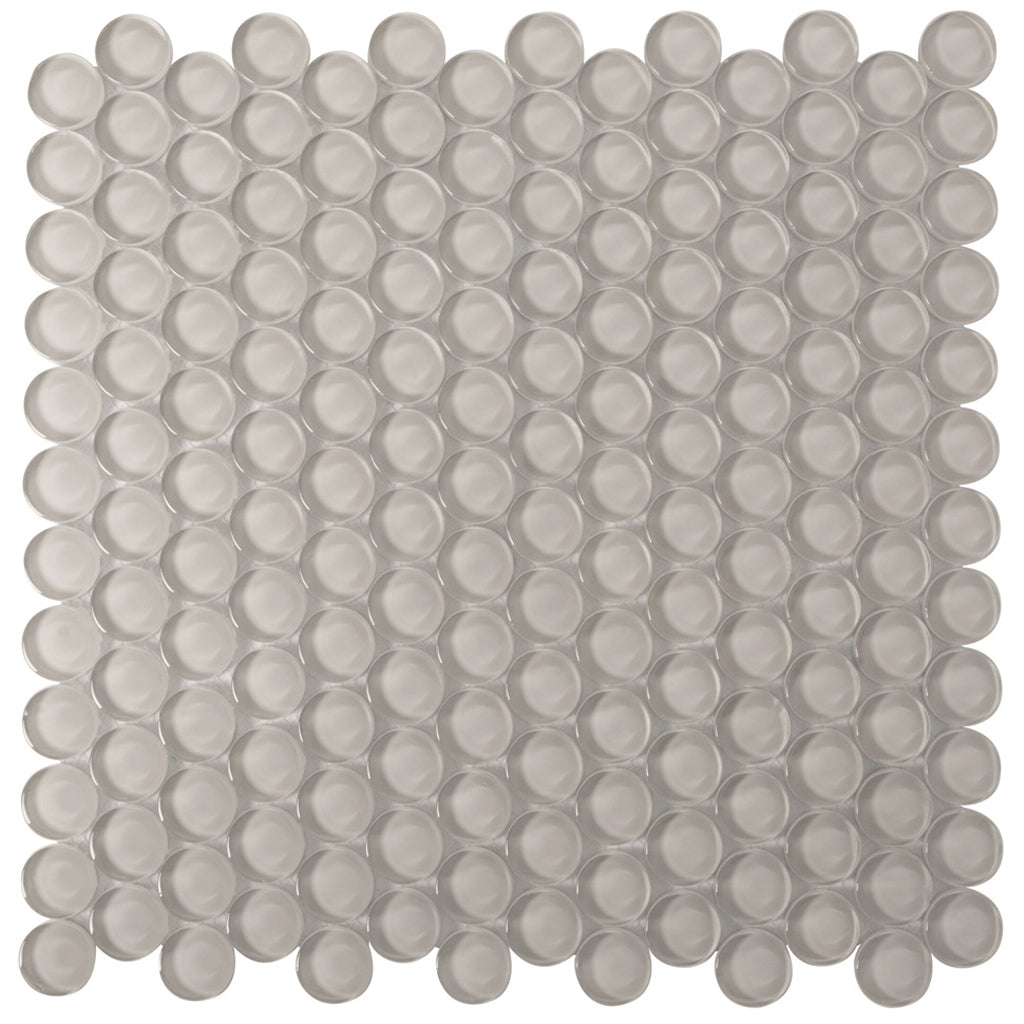 Beige 12x12 Glossy Penny Round Glass Mosaic Tile (5 pack, 5 sq ft/case)