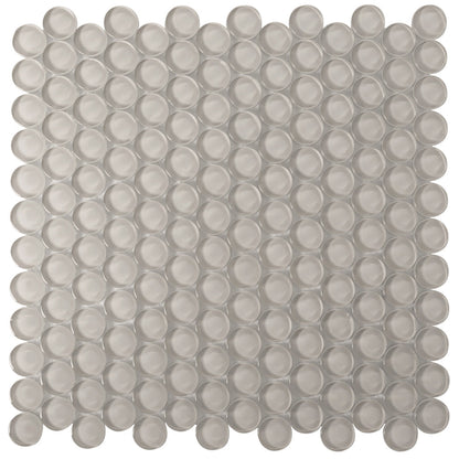Beige 12x12 Glossy Penny Round Glass Mosaic Tile (5 pack, 5 sq ft/case)