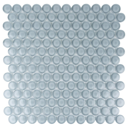 Gray 12x12 Glossy Penny Round Glass Mosaic Tile (5 pack, 5 sq ft/case)