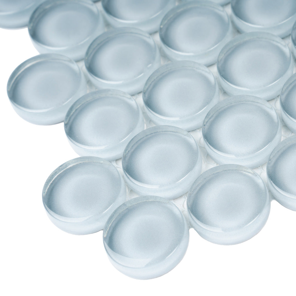 Gray 12x12 Glossy Penny Round Glass Mosaic Tile (5 pack, 5 sq ft/case)