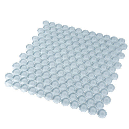 Gray 12x12 Glossy Penny Round Glass Mosaic Tile (5 pack, 5 sq ft/case) - Sample