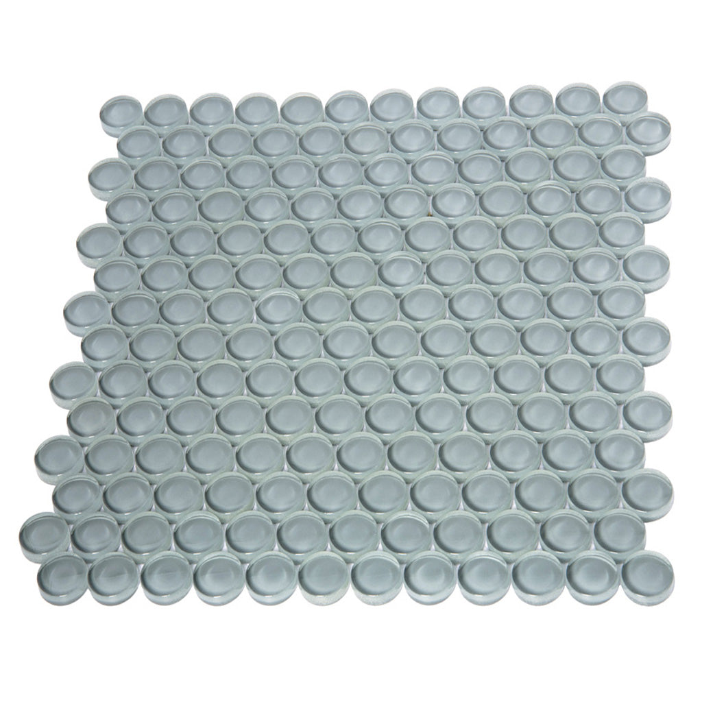 Stone Blue 12x12 Glossy Penny Round Glass Mosaic Tile (5 pack, 5 sq ft/case) - Sample