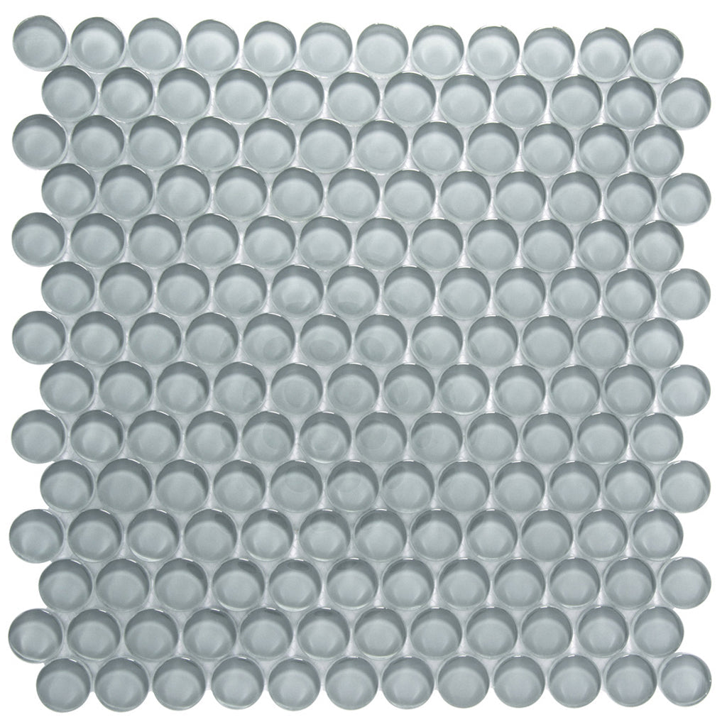 Stone Blue 12x12 Glossy Penny Round Glass Mosaic Tile (5 pack, 5 sq ft/case) - Sample