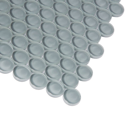 Stone Blue 12x12 Glossy Penny Round Glass Mosaic Tile (5 pack, 5 sq ft/case) - Sample