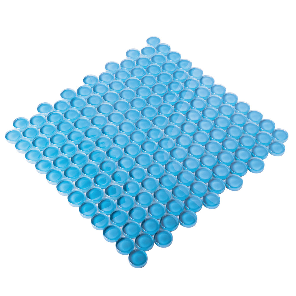 Cerulean Blue 12x12 Glossy Penny Round Glass Mosaic Tile (5 pack, 5 sq ft/case)