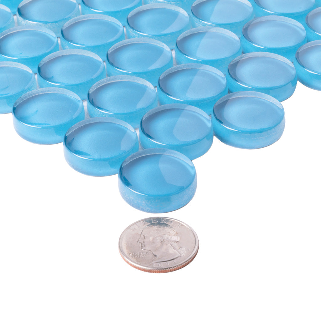 Cerulean Blue 12x12 Glossy Penny Round Glass Mosaic Tile (5 pack, 5 sq ft/case)