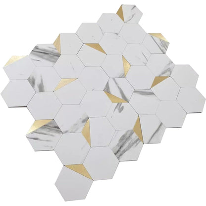 White Gold 12x12 Honed Hexagon PVC Peel & Stick Tile (10 pack, 8.3 sq ft/case) - Sample