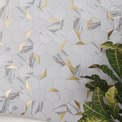White Gold 12x12 Honed Hexagon PVC Peel & Stick Tile (10 pack, 8.3 sq ft/case)